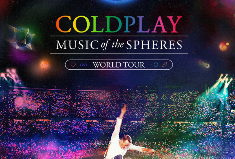 photo of the Coldplay Music of the Spheres World Tour promotional poster